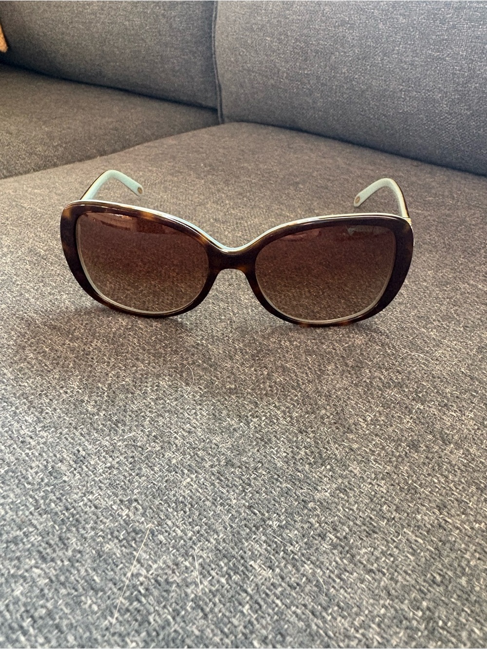 Tiffany & Co. Oversized Brown Gradient Sunglasses with Mint Temples
